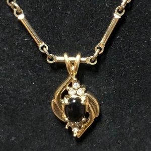 Avon gold plated necklace w/diamonds
